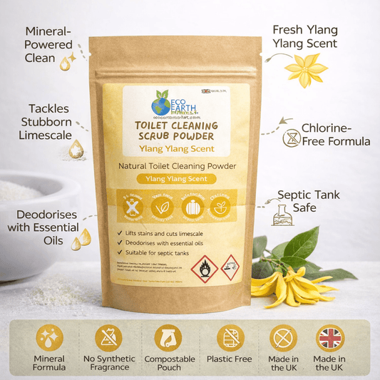 Natural Toilet Cleaning Powder with Essential Oil – Mineral-Based Formula - Choice of Scents