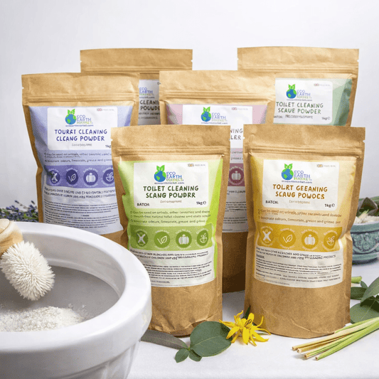 Natural Toilet Cleaning Powder with Essential Oil – Mineral-Based Formula - Choice of Scents