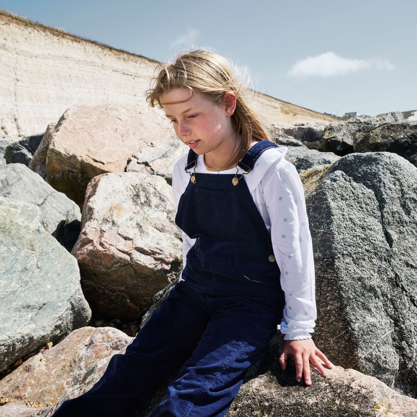 Navy Corduroy Dungarees
