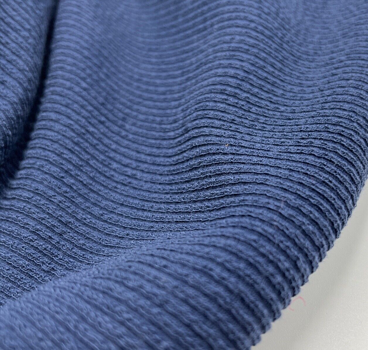 Navy Crinkle Rib Stretch Fabric