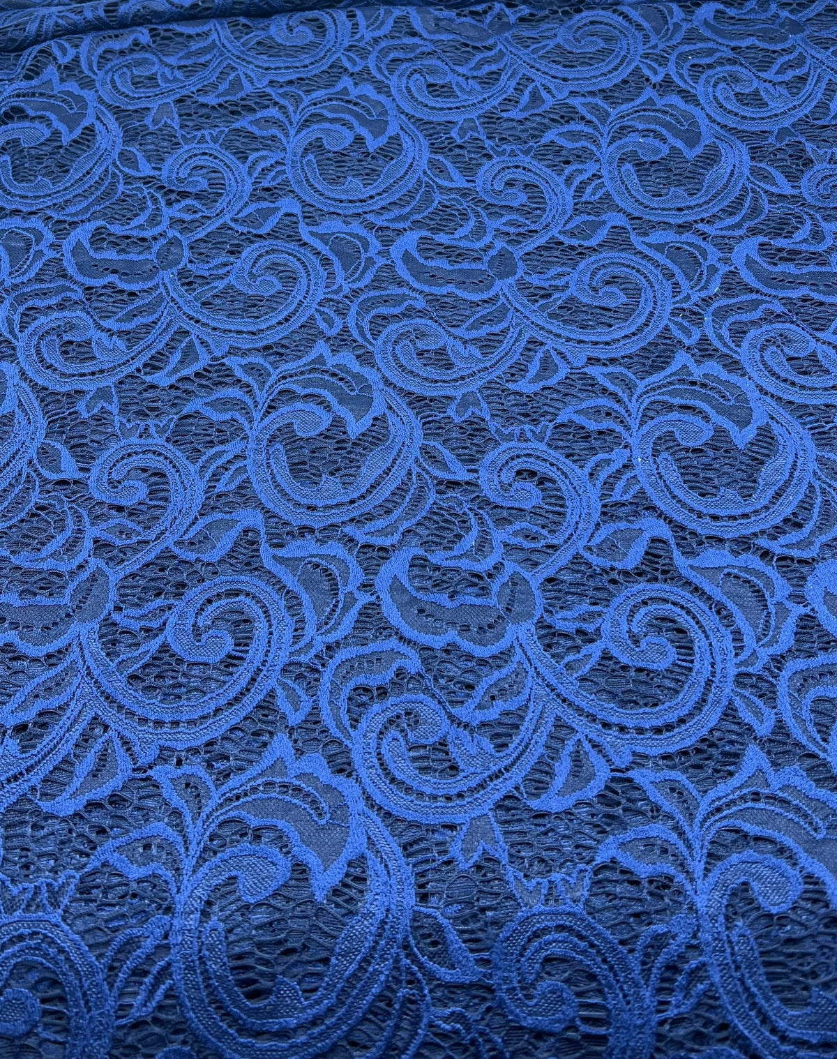 Navy Floral Lace Fabric Stretch