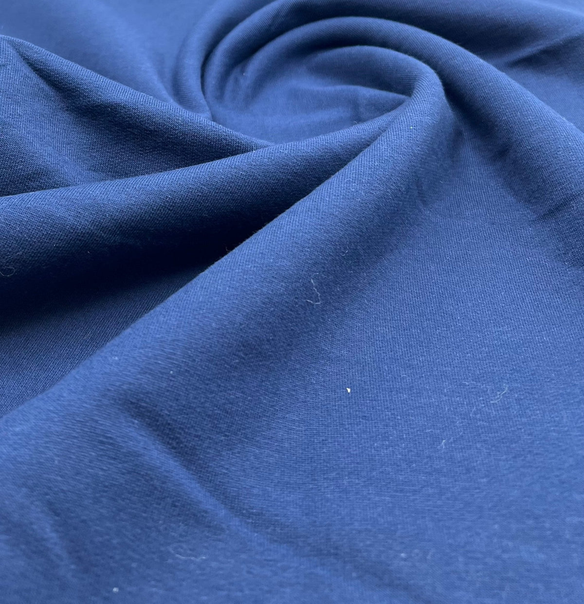 Navy French Terry Loopback Cotton Jersey 230 GSM 95/5 Lycra 4 Way Stretch