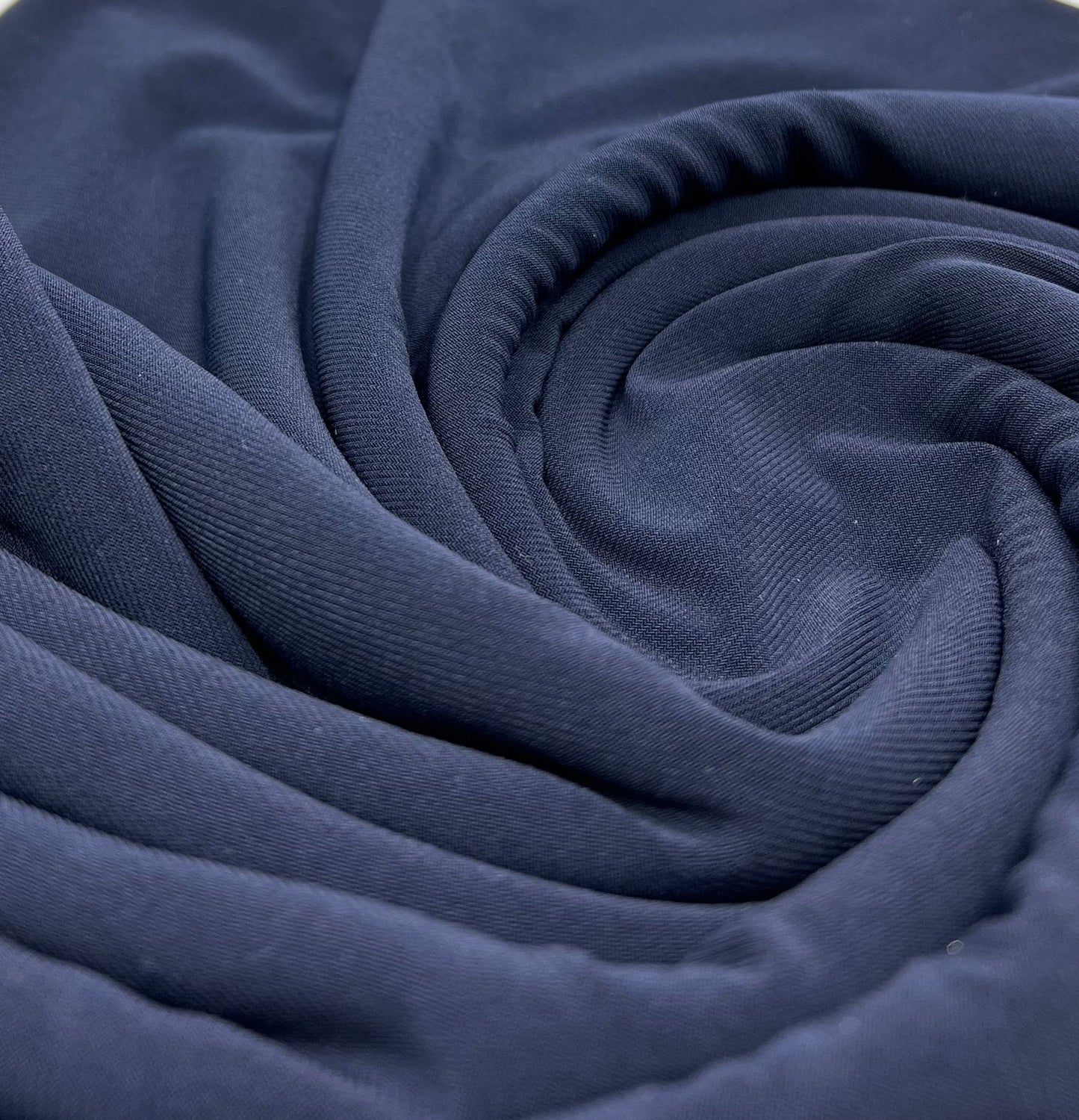 Plain Navy ITY Fabric 4 Way Stretch