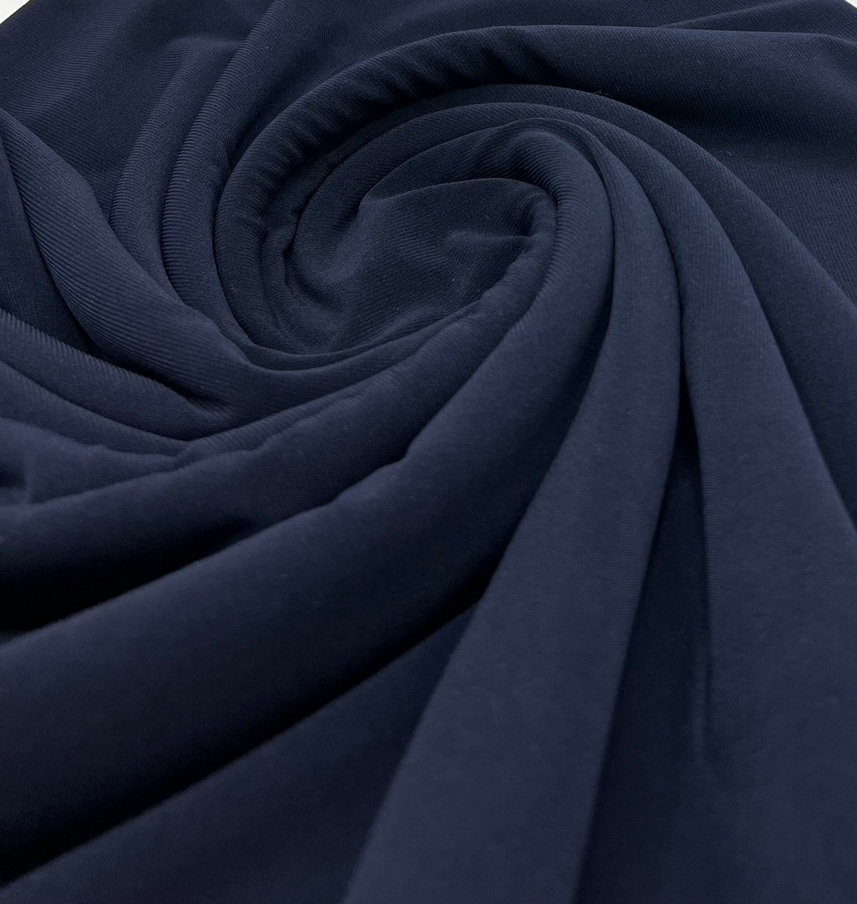 Plain Navy ITY Fabric 4 Way Stretch