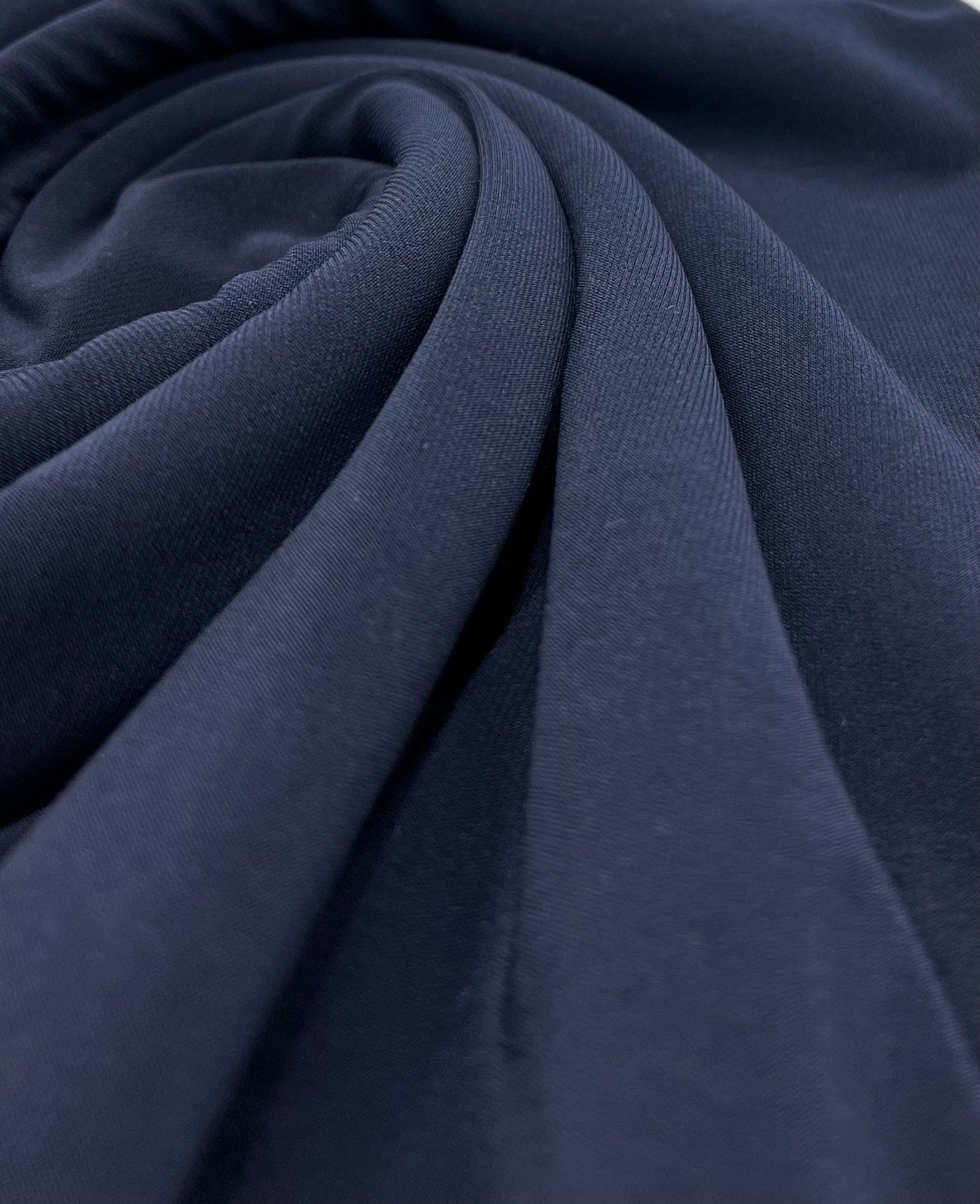 Plain Navy ITY Fabric 4 Way Stretch