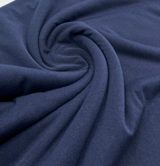 Navy Lightweight Melange Knit Stretch Fabric