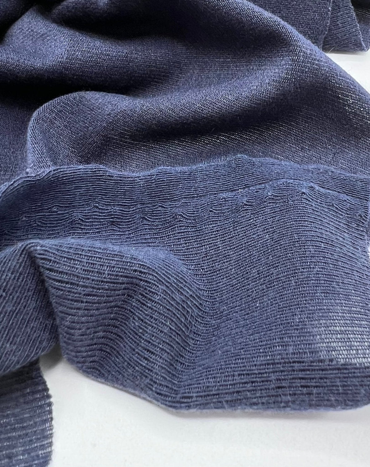 Navy Lightweight Melange Knit Stretch Fabric