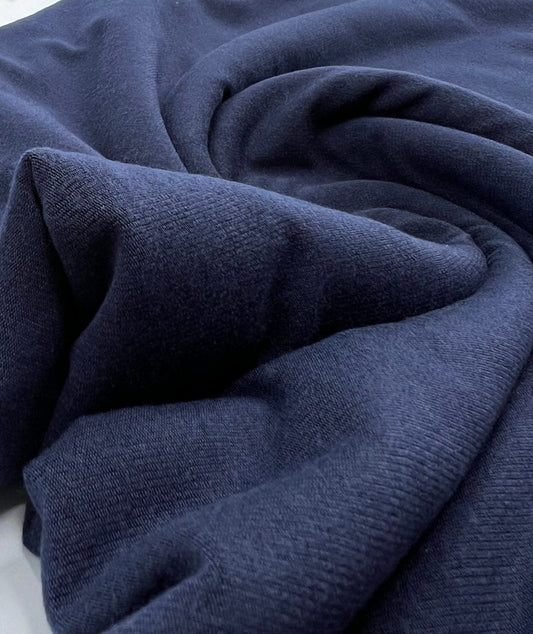 Navy Lightweight Melange Knit Stretch Fabric