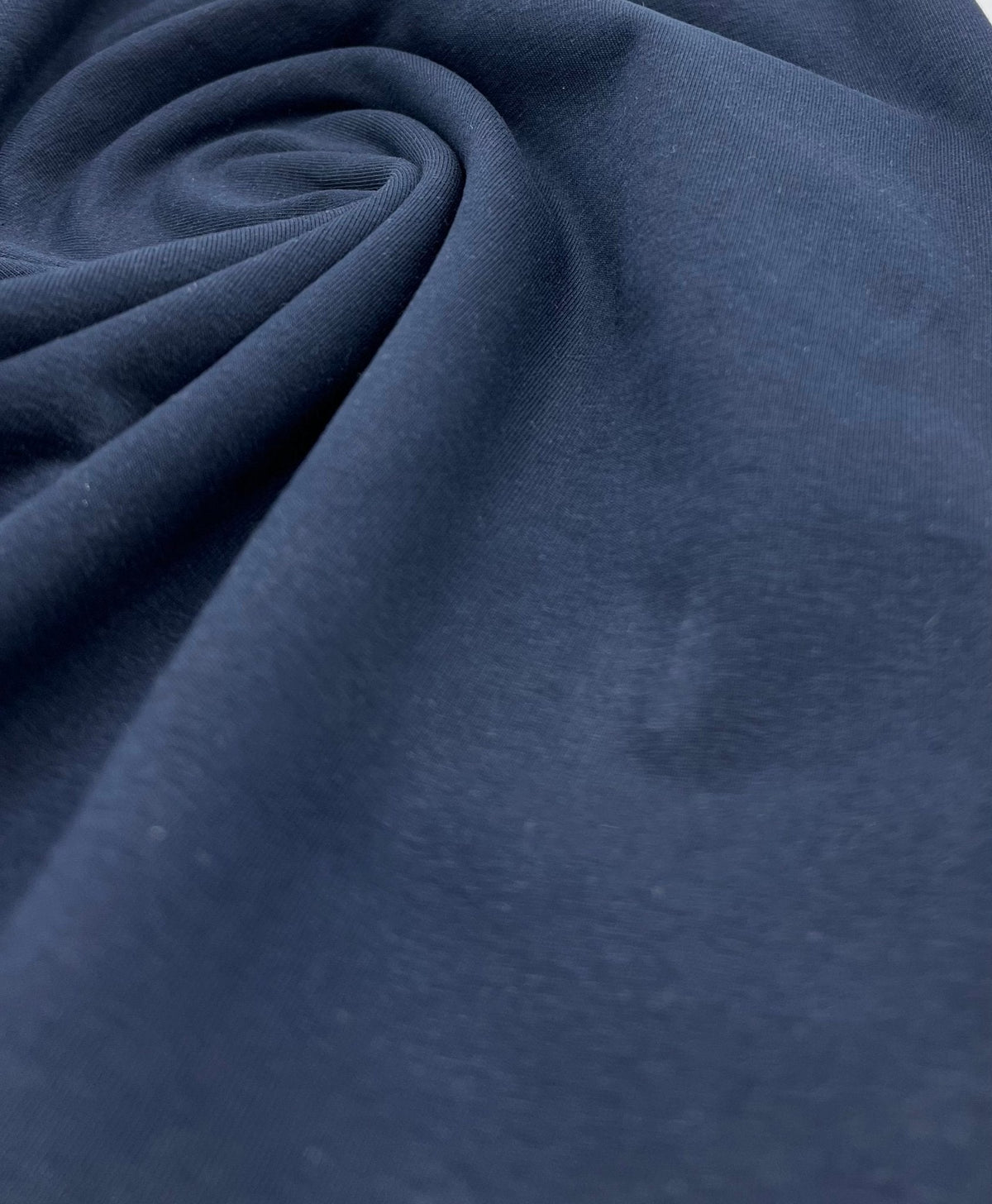 Navy Cotton Stretch Jersey 240 GSM 92/8 Lycra 4 Way Stretch