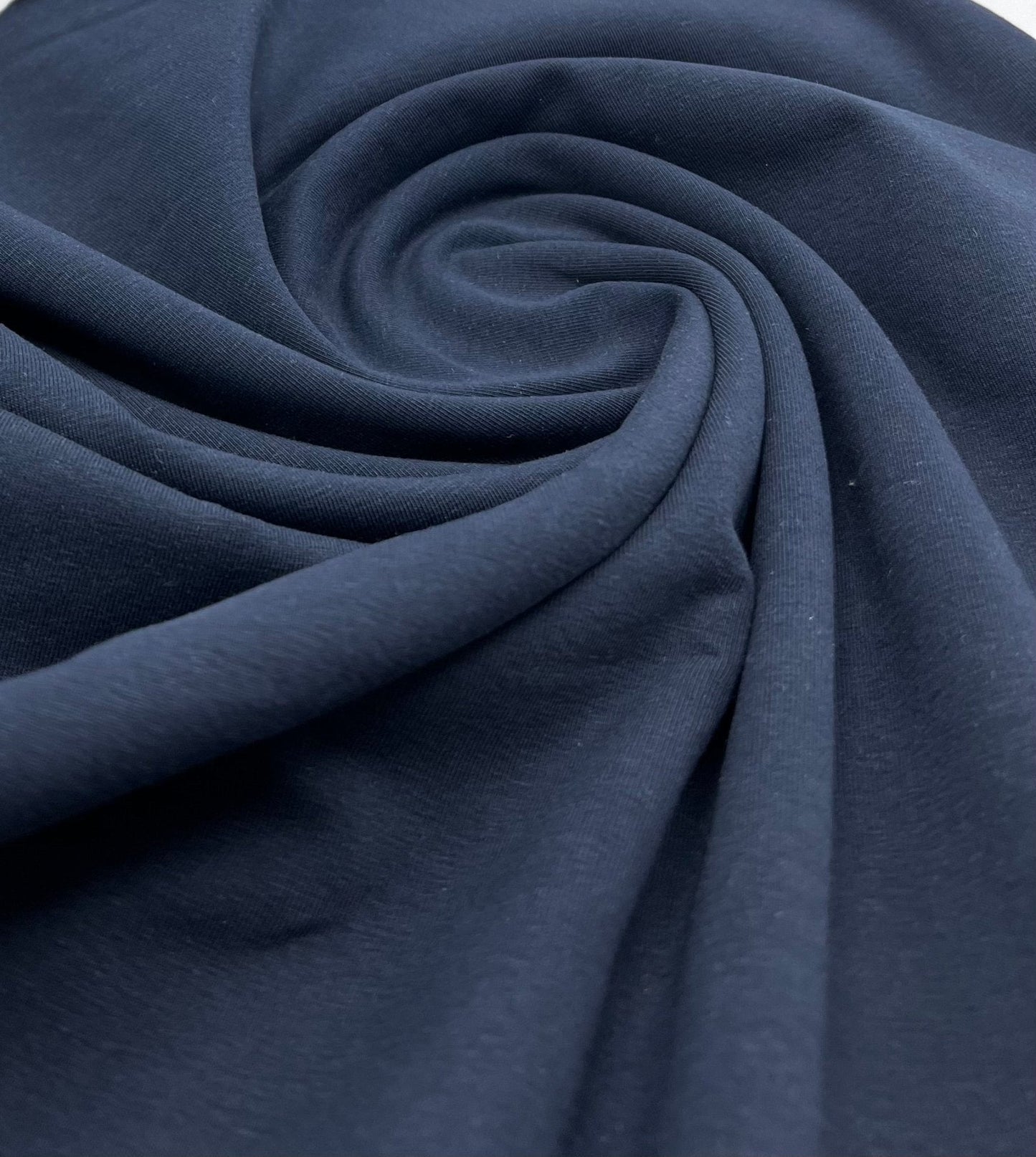 Navy Cotton Stretch Jersey 240 GSM 92/8 Lycra 4 Way Stretch