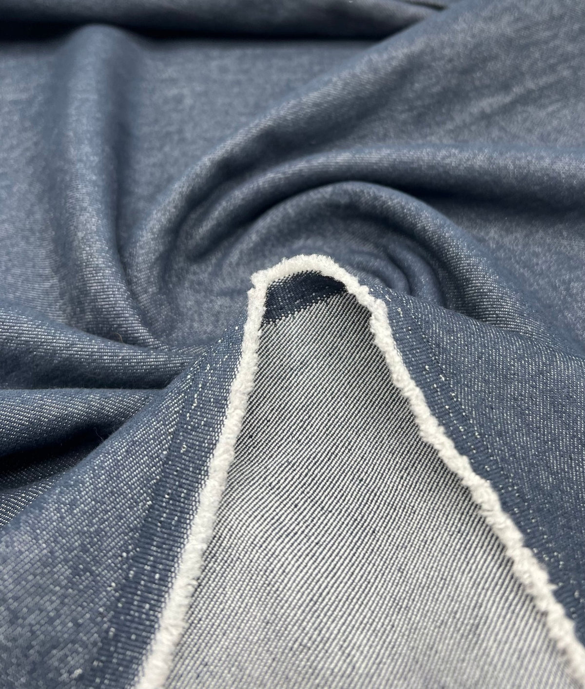 Navy Plain Washed Stretch Denim 280GSM