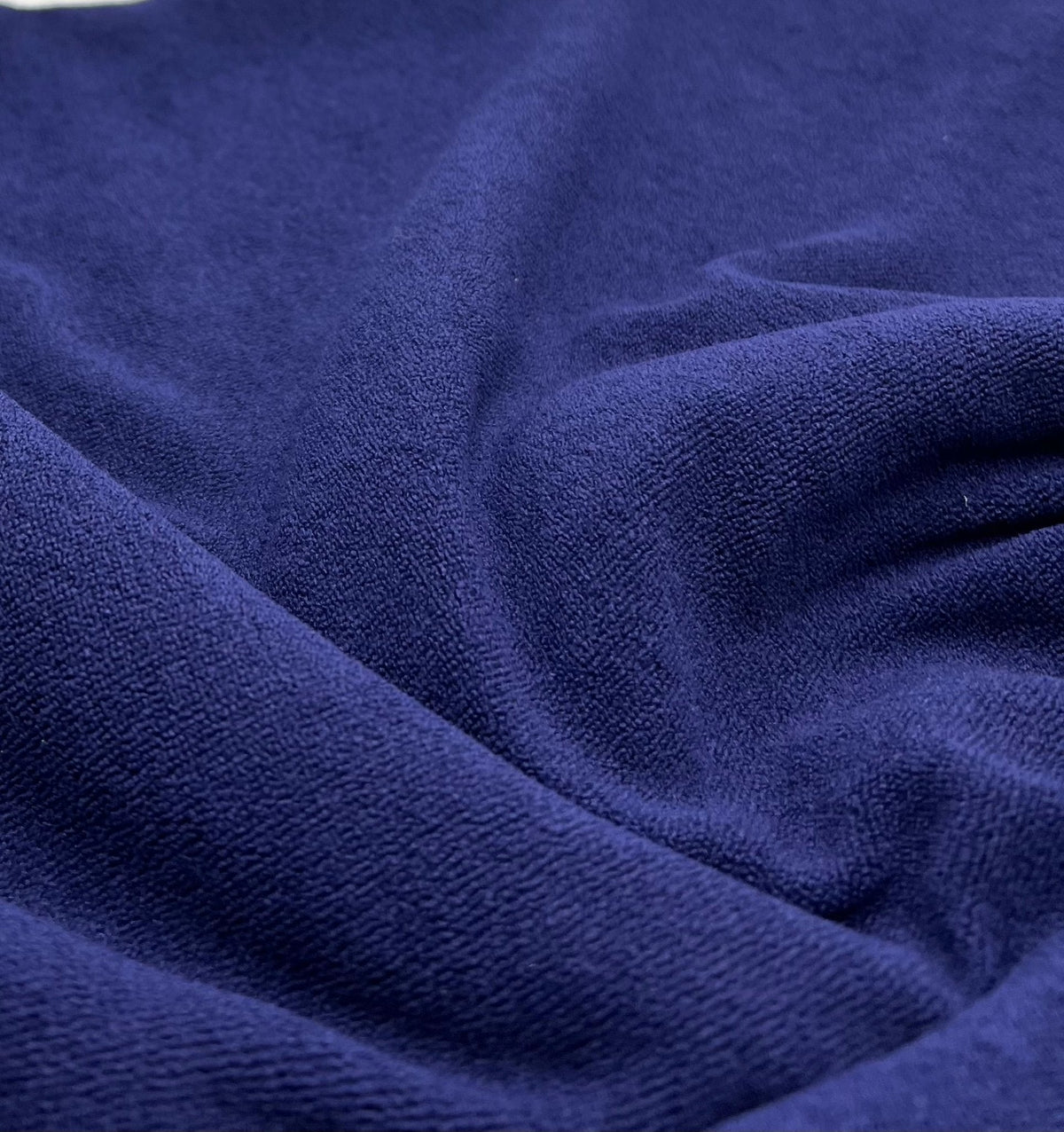 Navy Terry Towelling Polyester Stretch Dress Craft Fabric