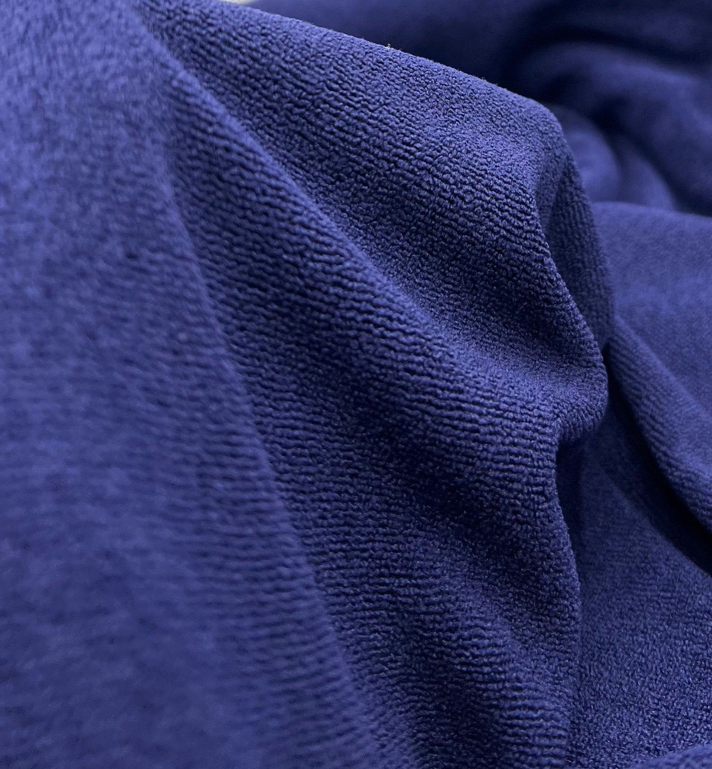 Navy Terry Towelling Polyester Stretch Dress Craft Fabric