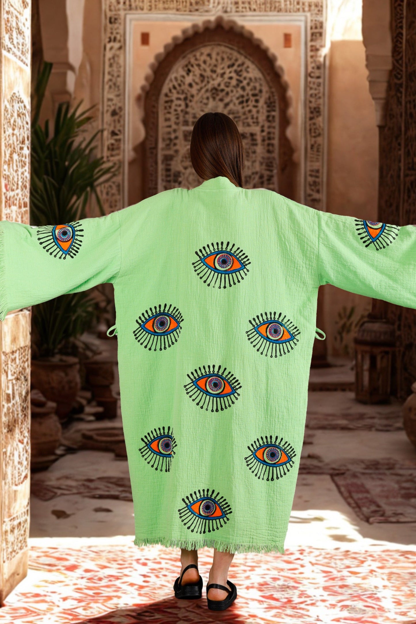 NAYA Organic Cotton Kimono in Lime