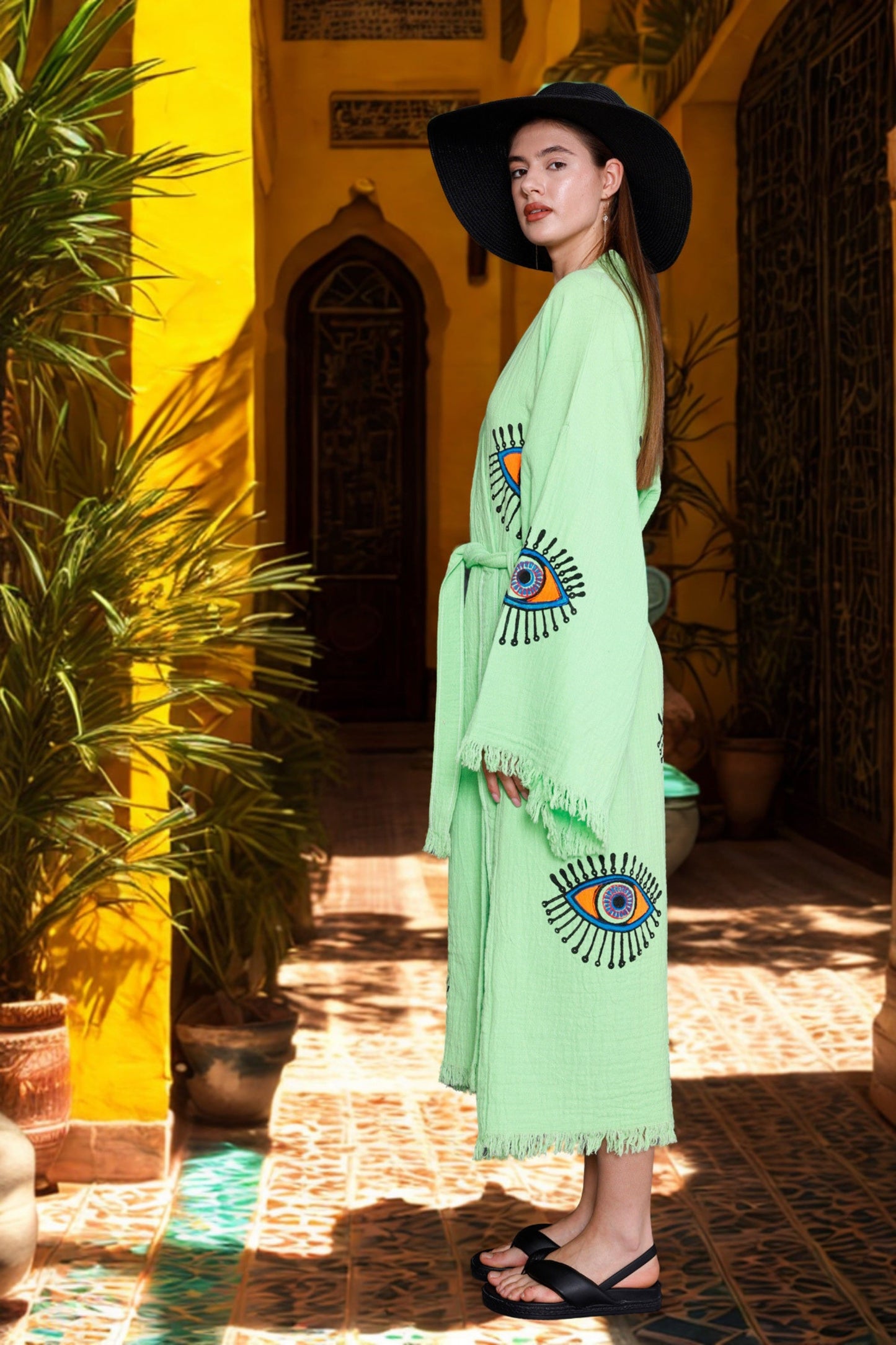 NAYA Organic Cotton Kimono in Lime