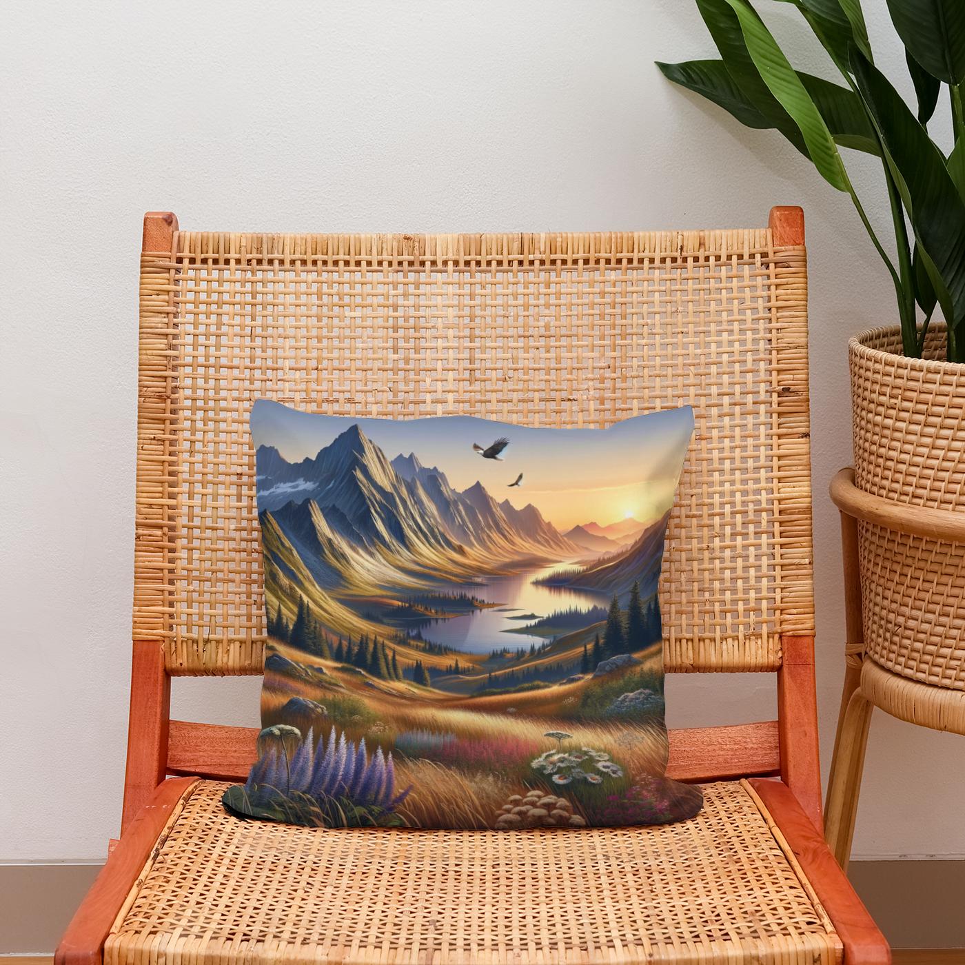 Tranquil Peaks Cotton Cushion
