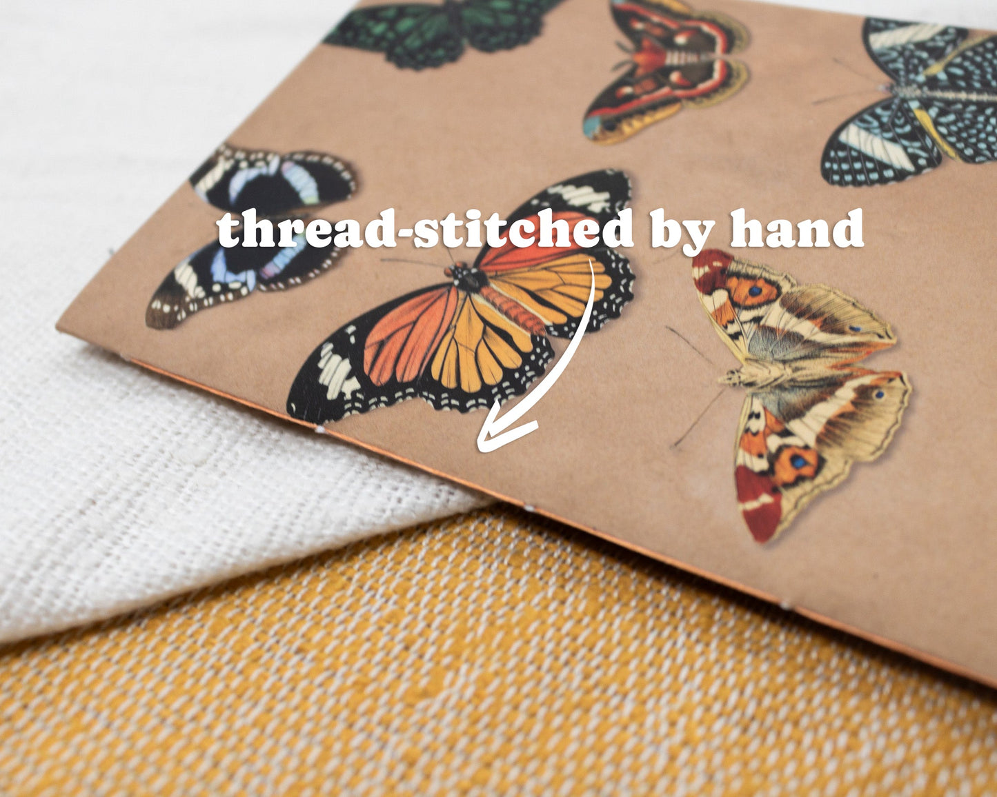 A5 Handmade Notebook with Vintage Butterfly Design