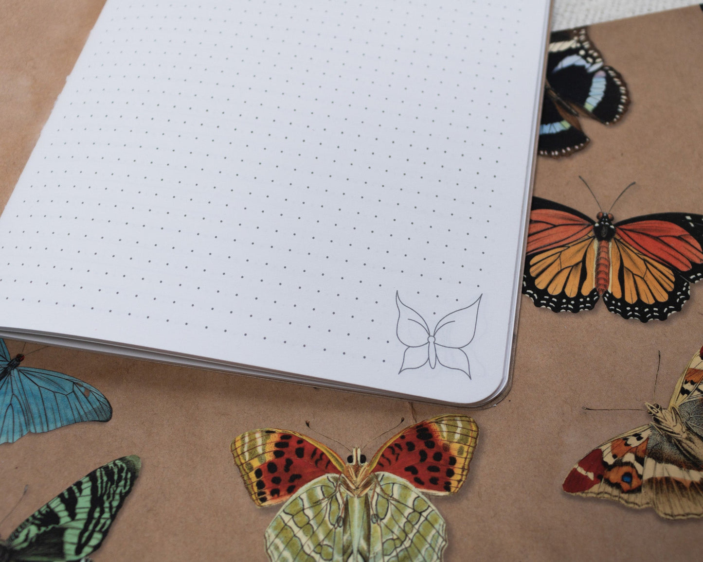 A5 Handmade Notebook with Vintage Butterfly Design
