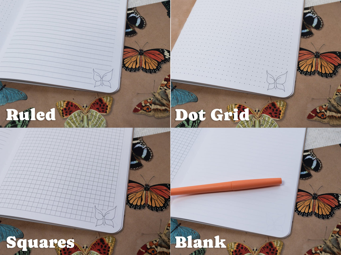 A5 Handmade Notebook with Vintage Butterfly Design
