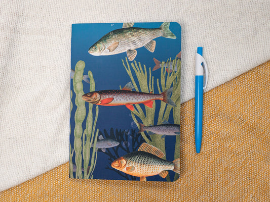 A5 & A6 Handmade Notebook with Vintage Fish Design