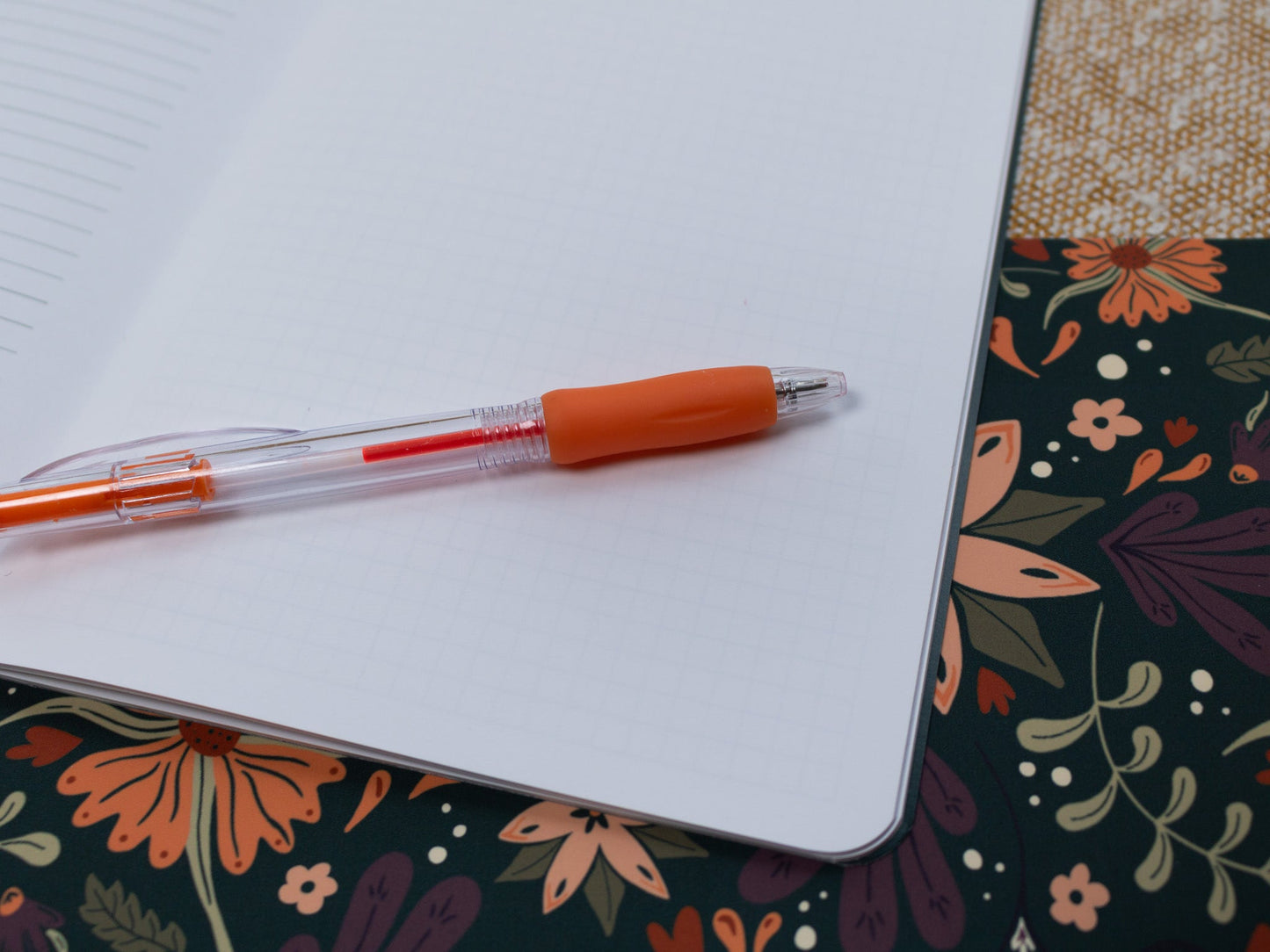 A5 Handmade Notebook with Autumnal Floral Design