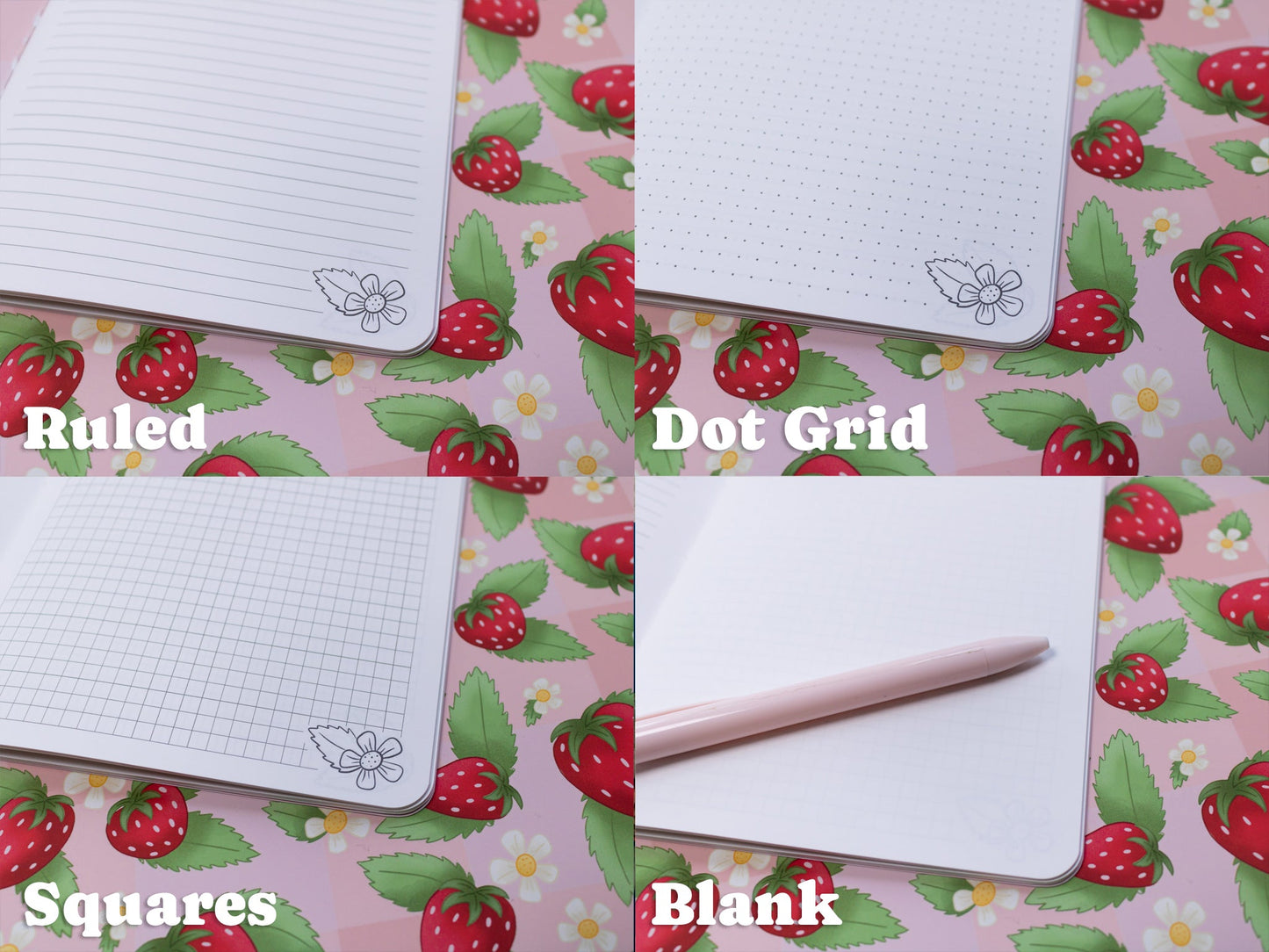 A5 Handmade Notebook with Strawberry Design