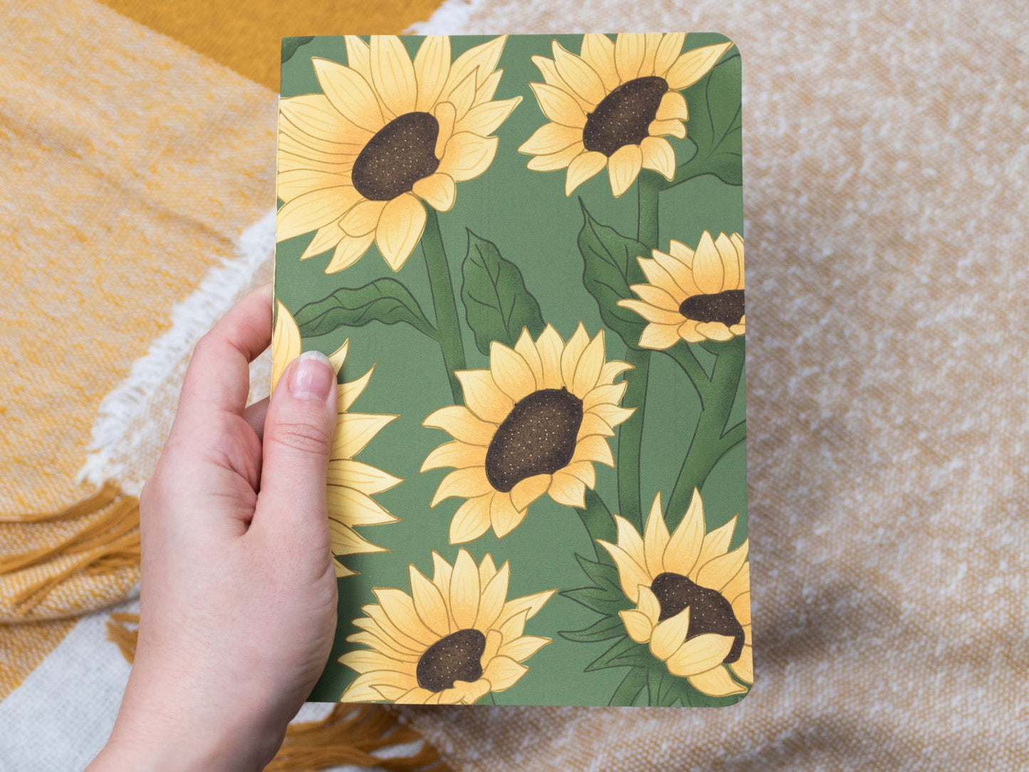 A5 Handmade Notebook with Sunflower Design