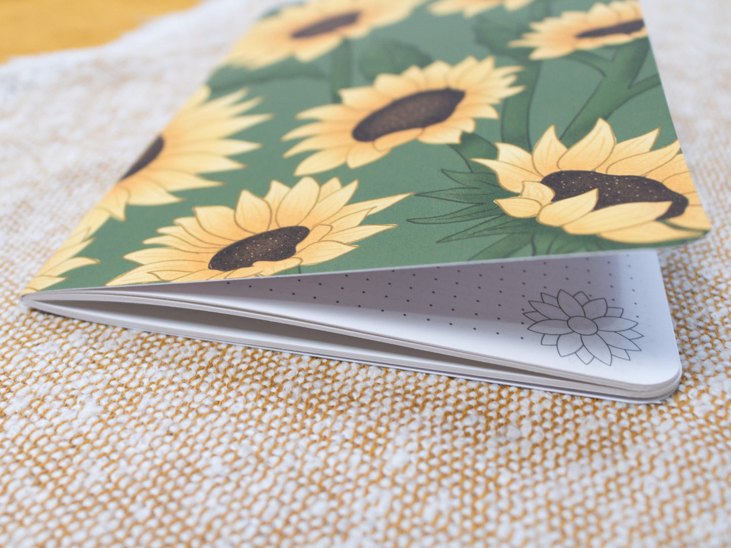 A5 Handmade Notebook with Sunflower Design