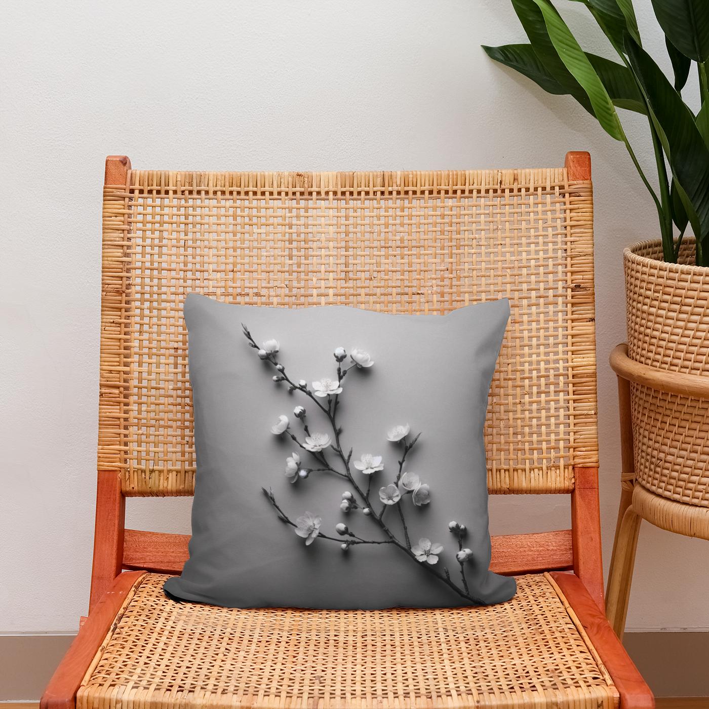 Cherry Blossom Serenity Cotton Cushion