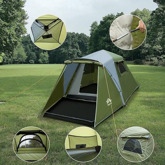 Night Cat 3-Person Pop-Up Cabin Tent with Porch