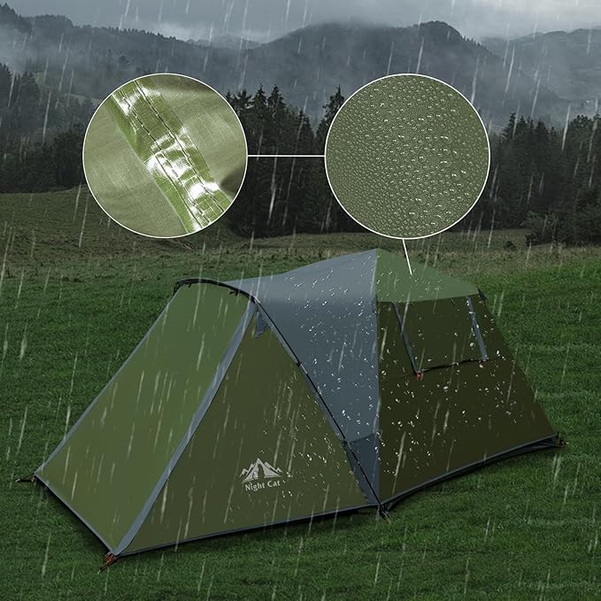 Night Cat 3-Person Pop-Up Cabin Tent with Porch