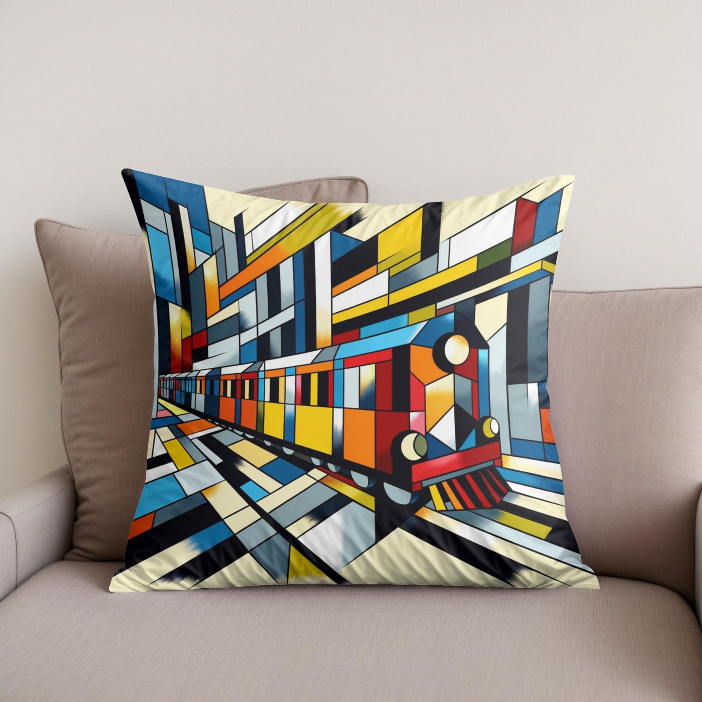 Cubist Conveyance Cotton Cushion