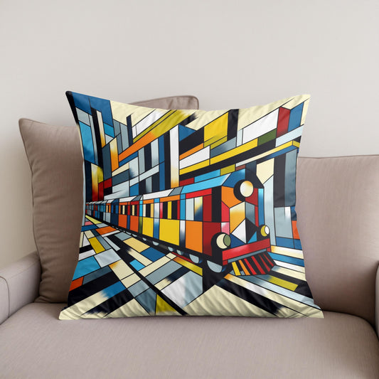 Cubist Conveyance Cotton Cushion