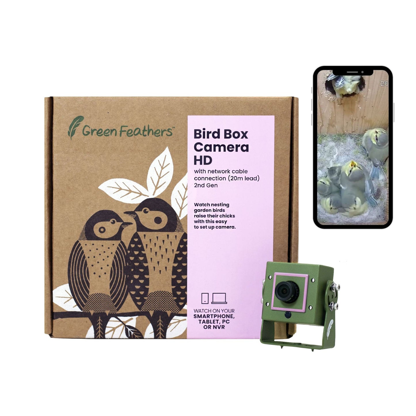 4MP Wired Network Camera for Birdbox & Wildlife Habitats (25fps)