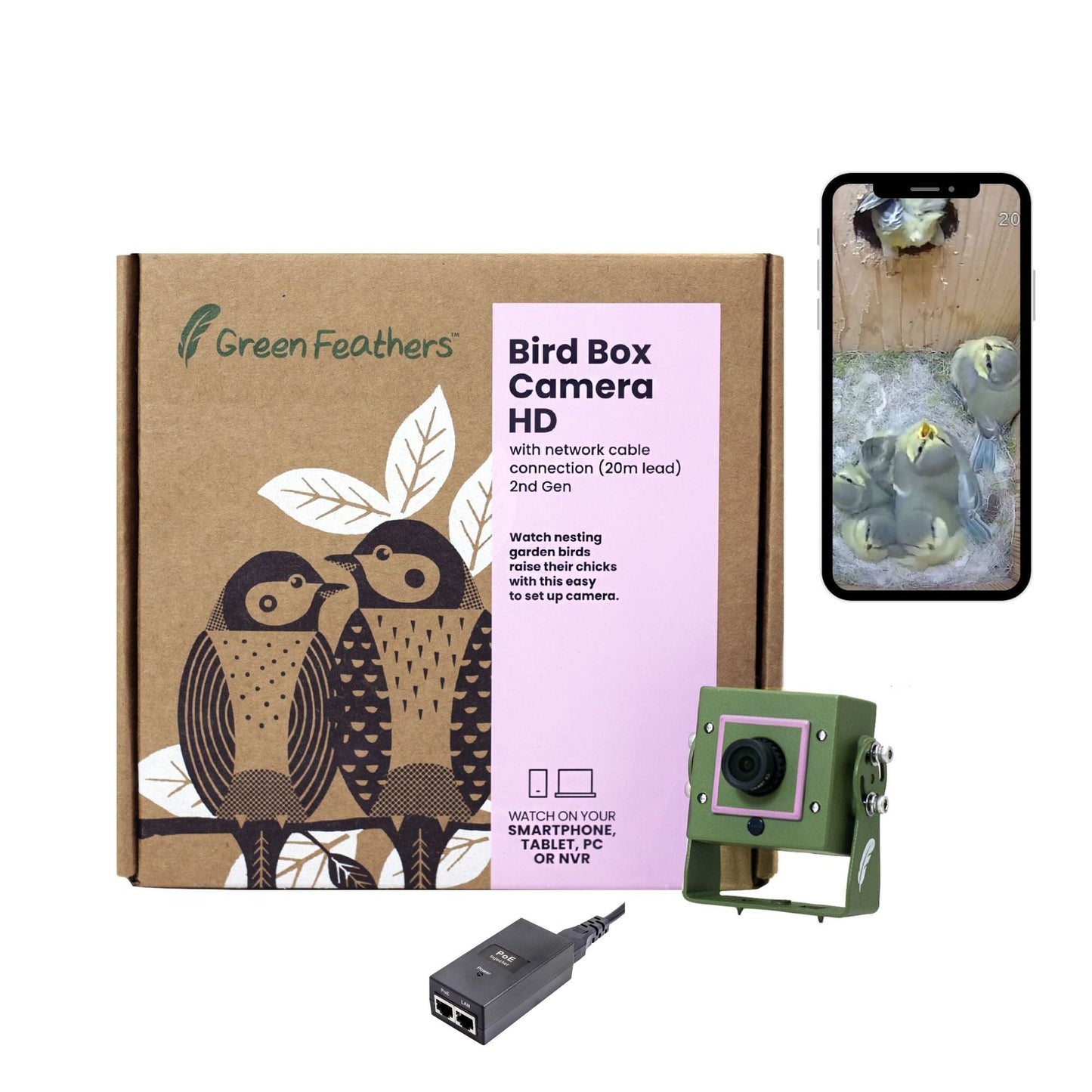 4MP Wired Network Camera for Birdbox & Wildlife Habitats (25fps) PoE Version