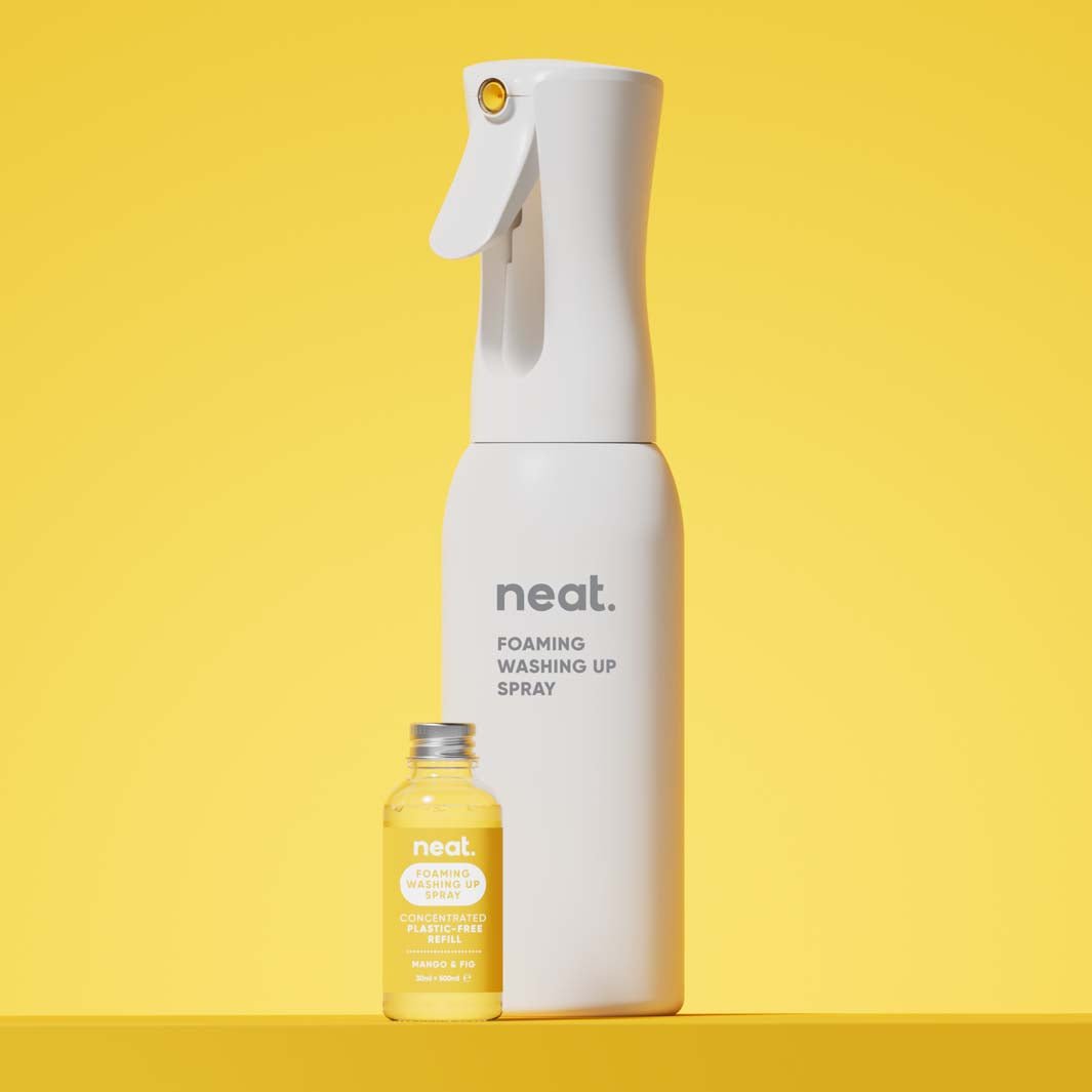 Neat Foaming Washing Up Spray Starter Pack & Refill – Mango & Fig