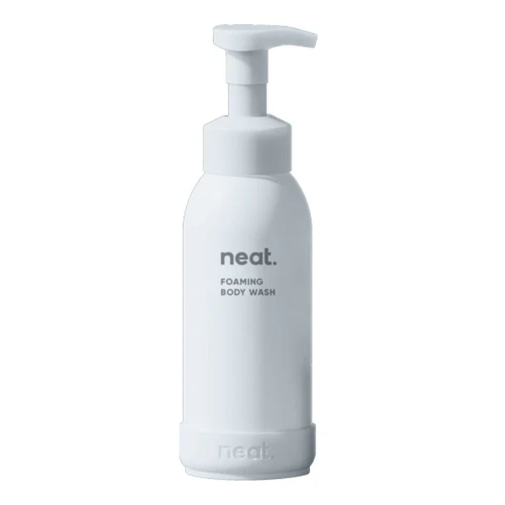 Neat Refillable Body Wash Bottle White, Recycled Aluminium Shower Bottle