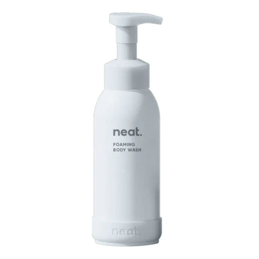 Neat Refillable Body Wash Bottle White, Recycled Aluminium Shower Bottle