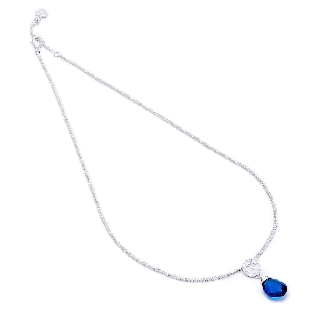 Classic Athena Gemstone Necklace: Silver & Iolite