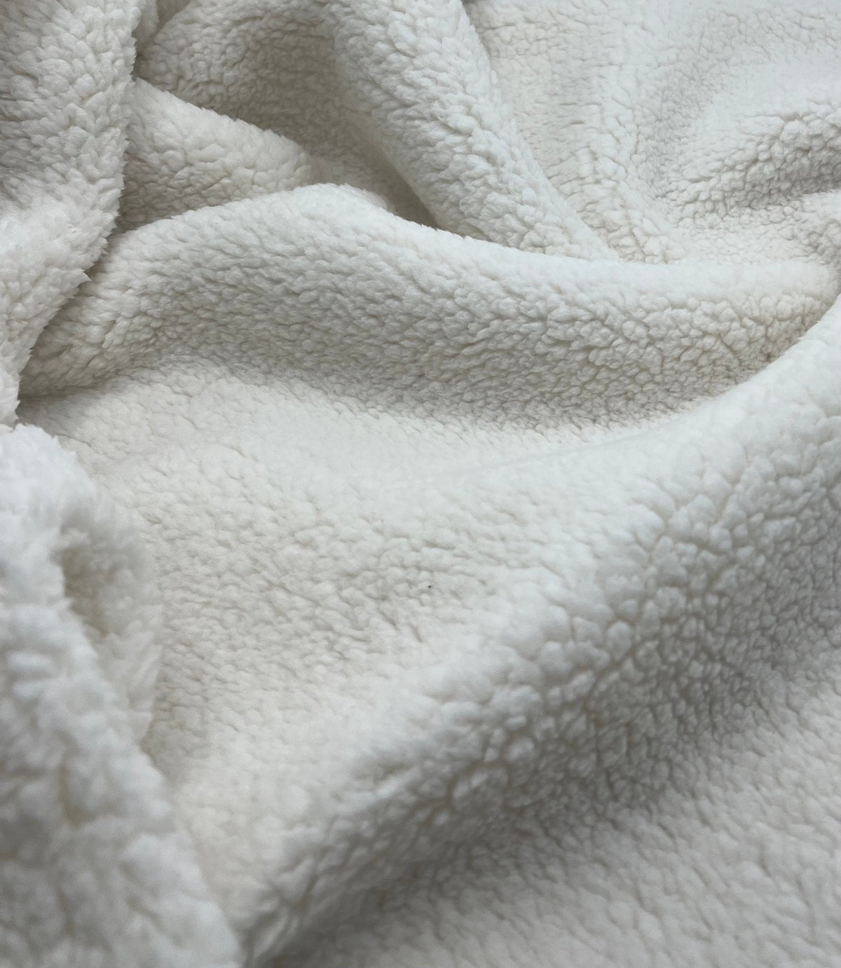 New Ivory Heavy Sherpa Fleece 300GSM Faux Fur Fabric