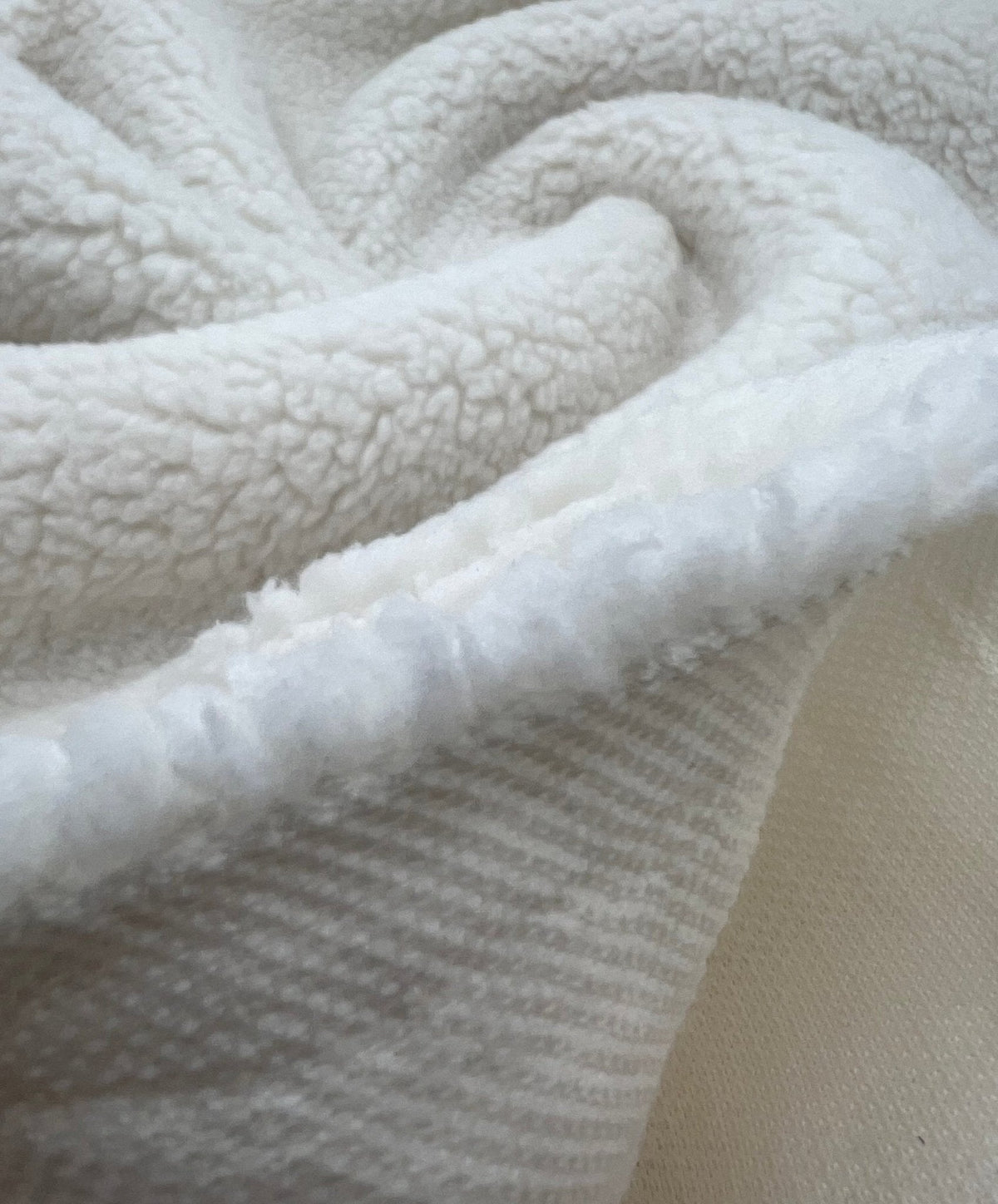 New Ivory Heavy Sherpa Fleece 300GSM Faux Fur Fabric