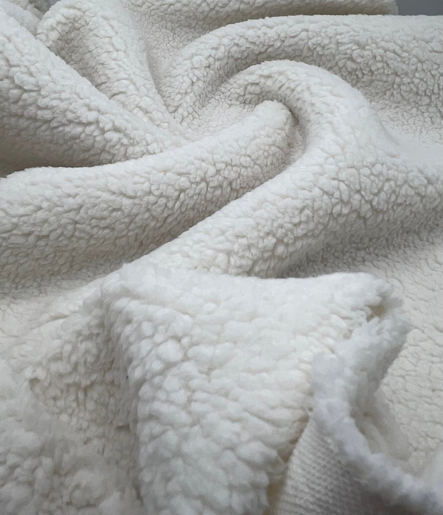 New Ivory Heavy Sherpa Fleece 300GSM Faux Fur Fabric