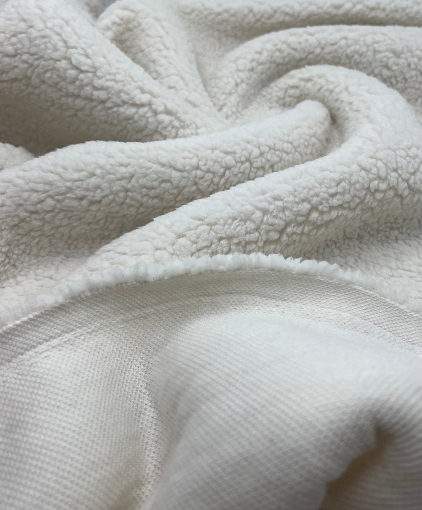 New Ivory Heavy Sherpa Fleece 300GSM Faux Fur Fabric