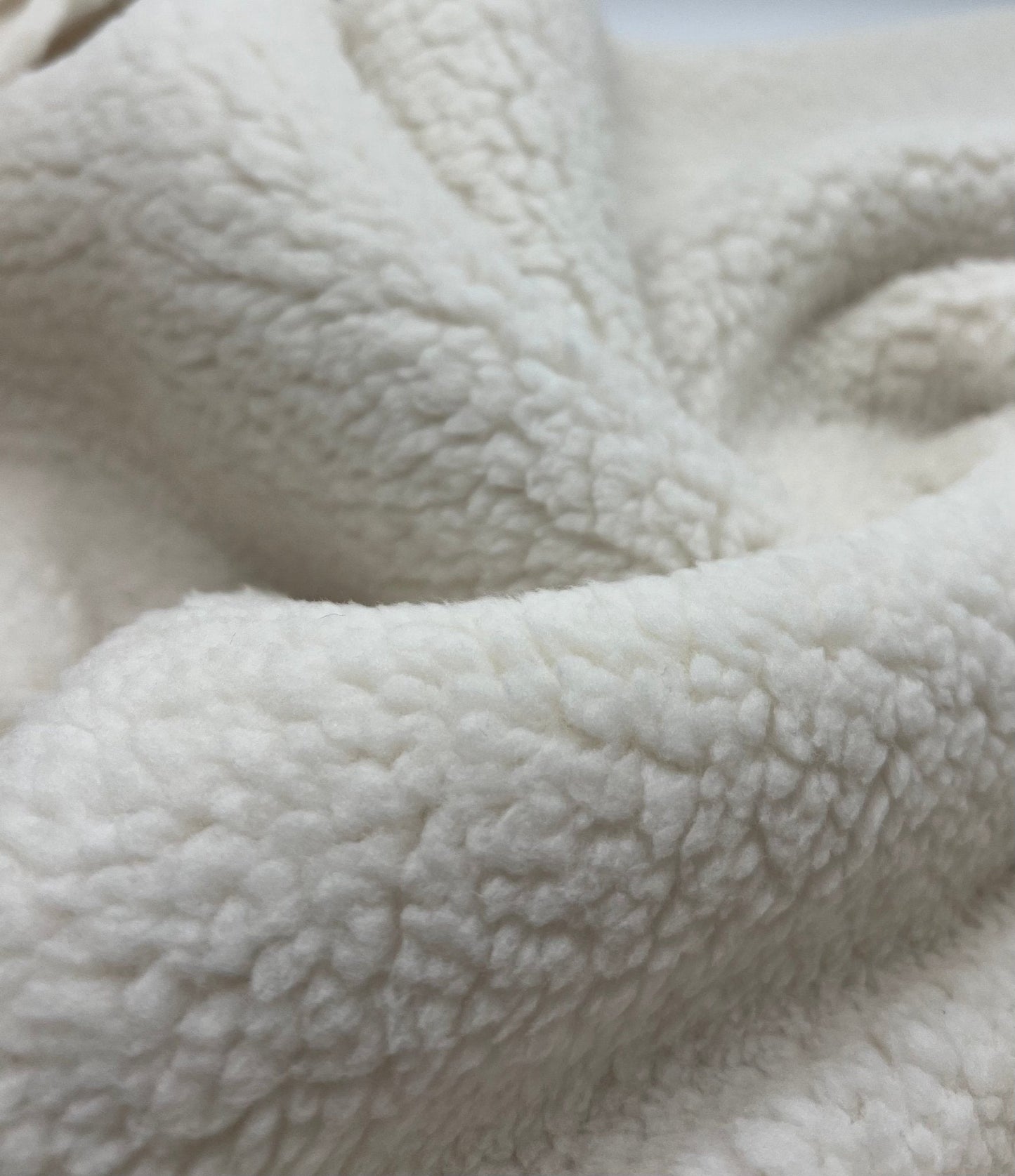 New Ivory Heavy Sherpa Fleece 300GSM Faux Fur Fabric