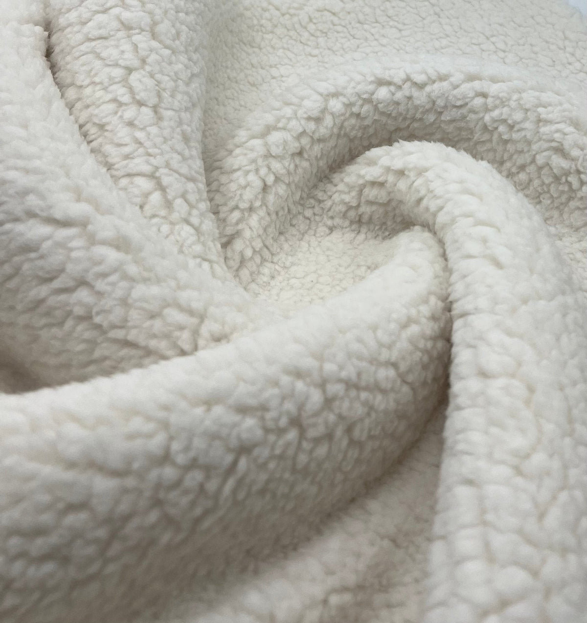 New Ivory Heavy Sherpa Fleece 300GSM Faux Fur Fabric