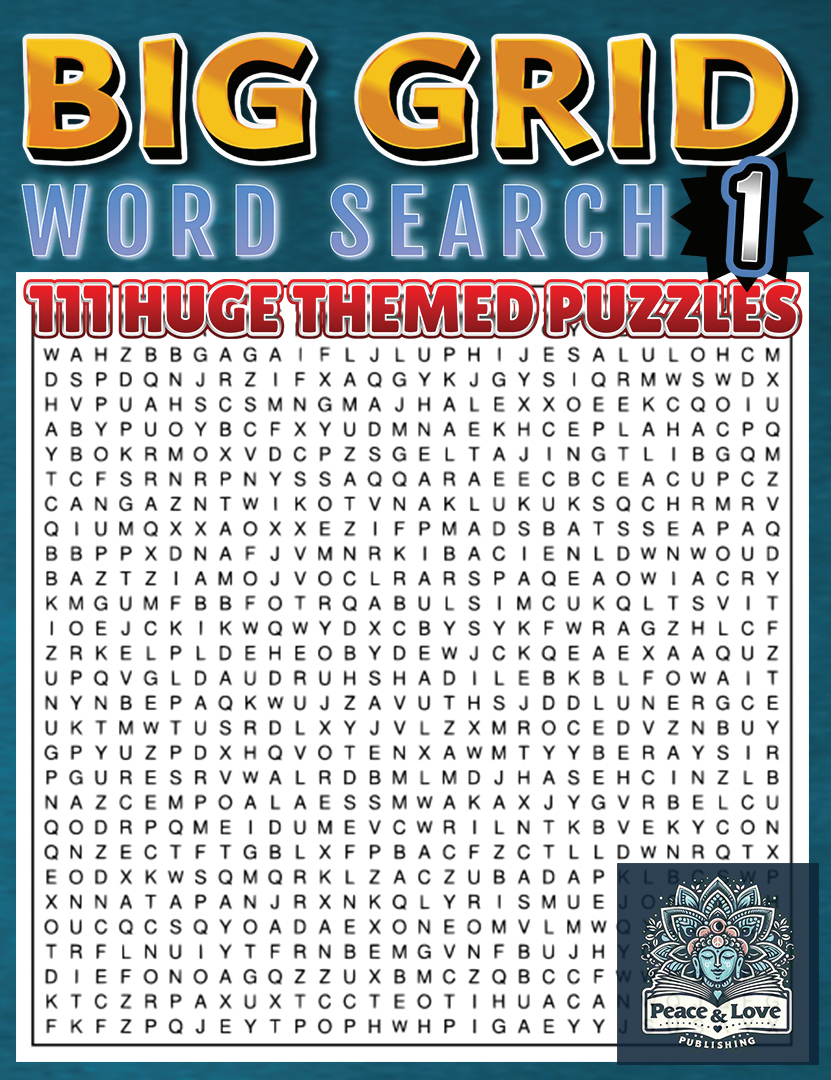 BIG GRID Word Search - 111 HUGE Themed Puzzles