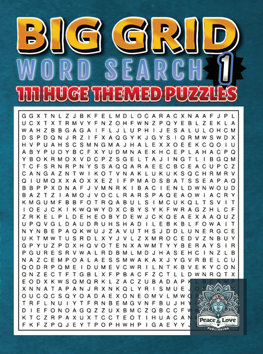 BIG GRID Word Search - 111 HUGE Themed Puzzles