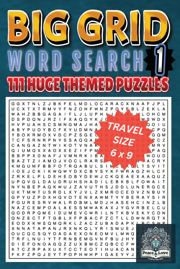 BIG GRID Word Search - 111 HUGE Themed Puzzles