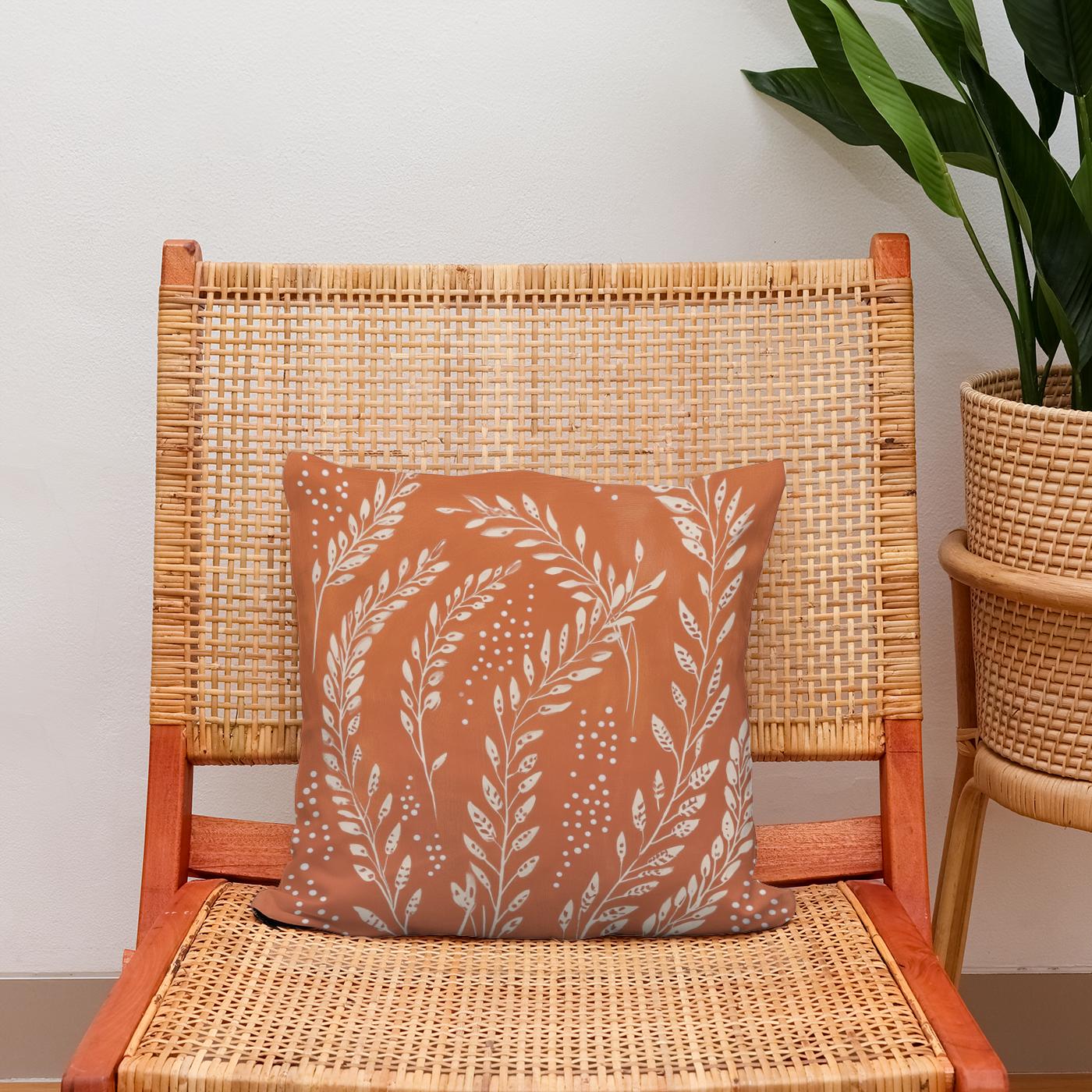 Rusty Orange Wheat Cotton Cushion