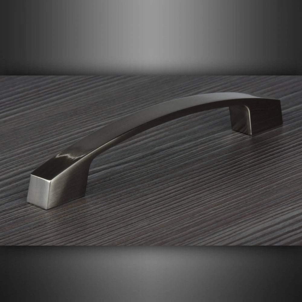 M4TEC Dunbeath E5 Brushed Nickel Bow Cupboard Handle – 160mm Hole Centres – Modern Cabinet & Drawer Pull